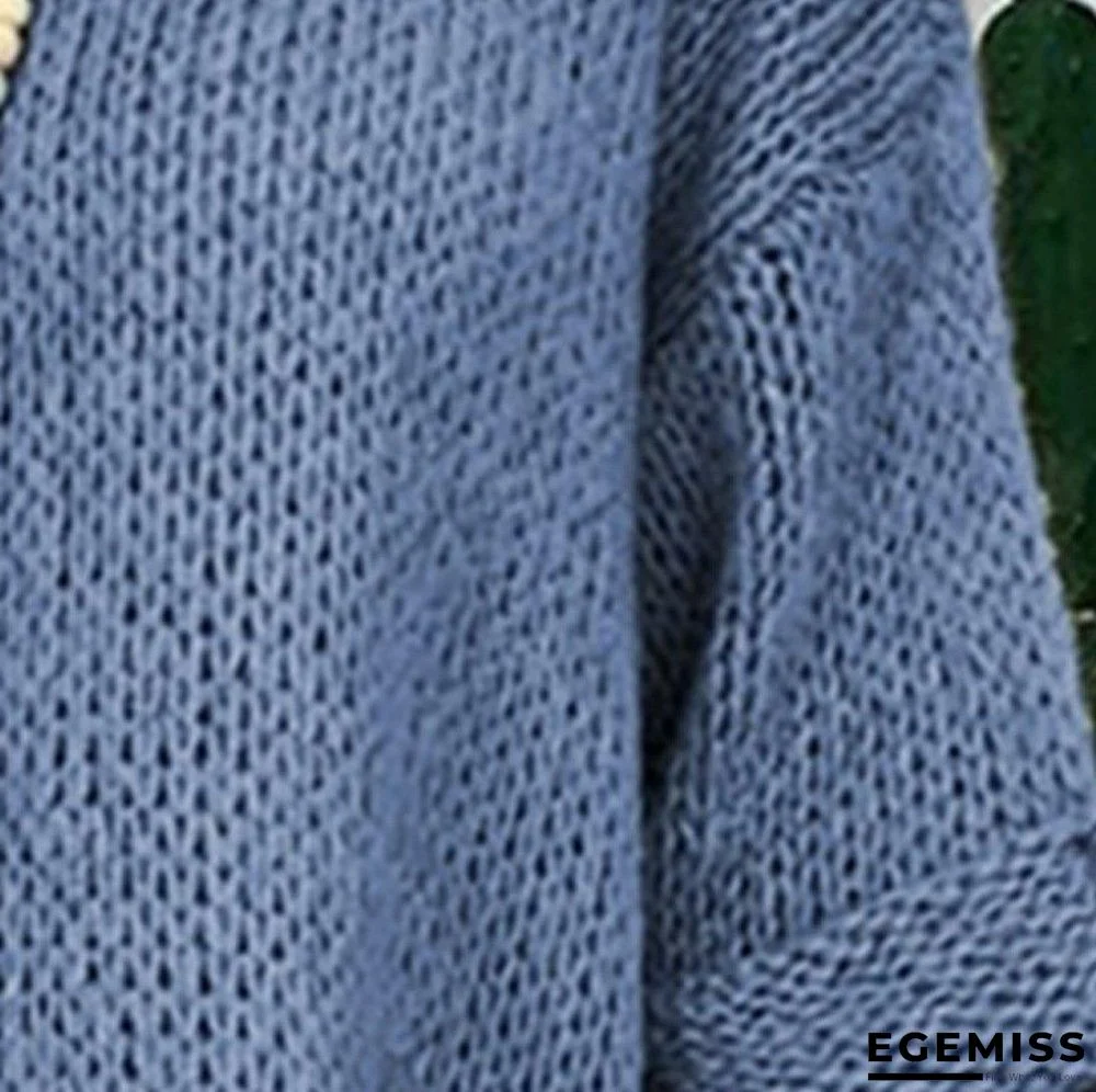 3/4 Sleeve Knitted Casual Sweater | EGEMISS