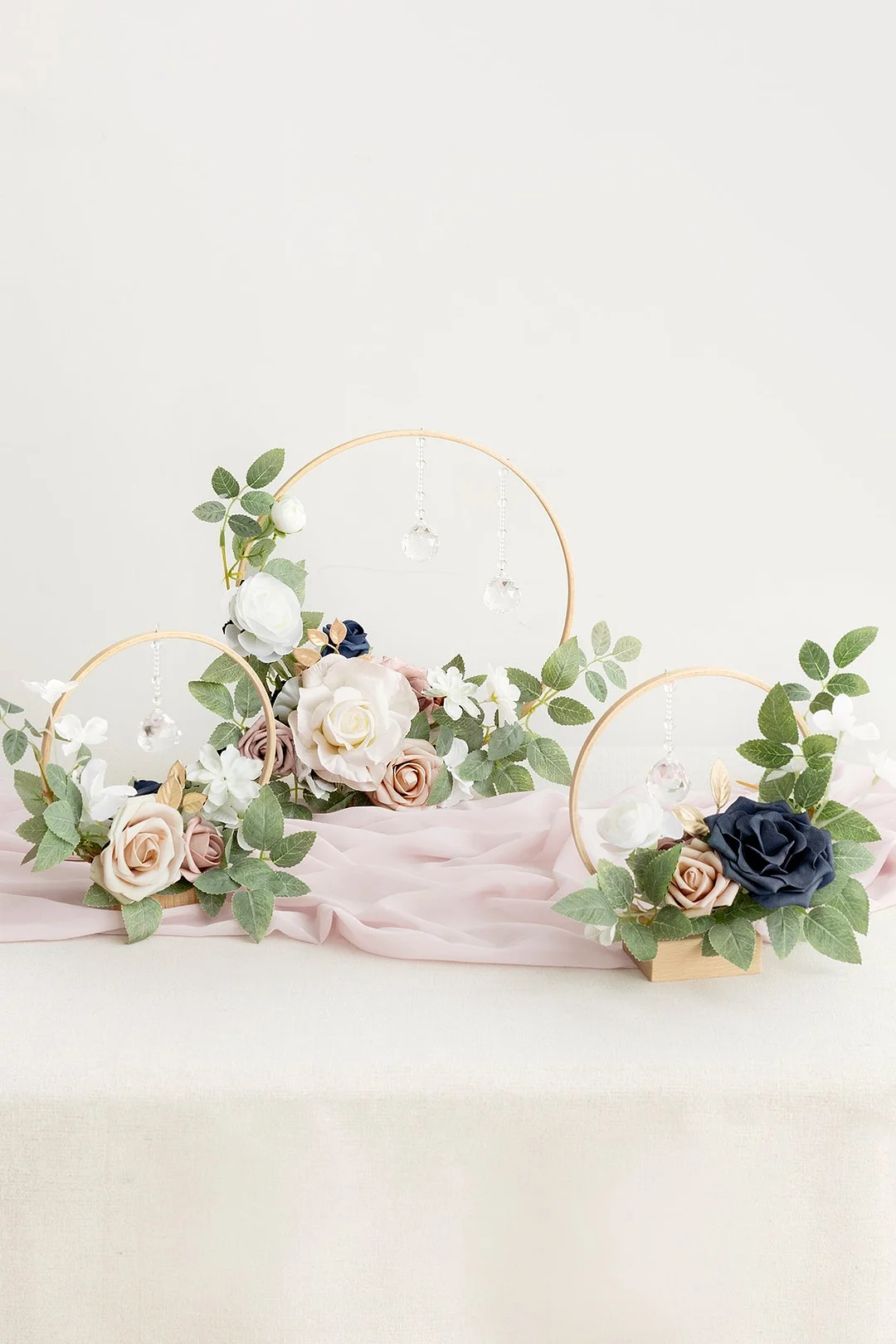 Wreath Hoop Centerpiece Set in Dusty Rose & Navy