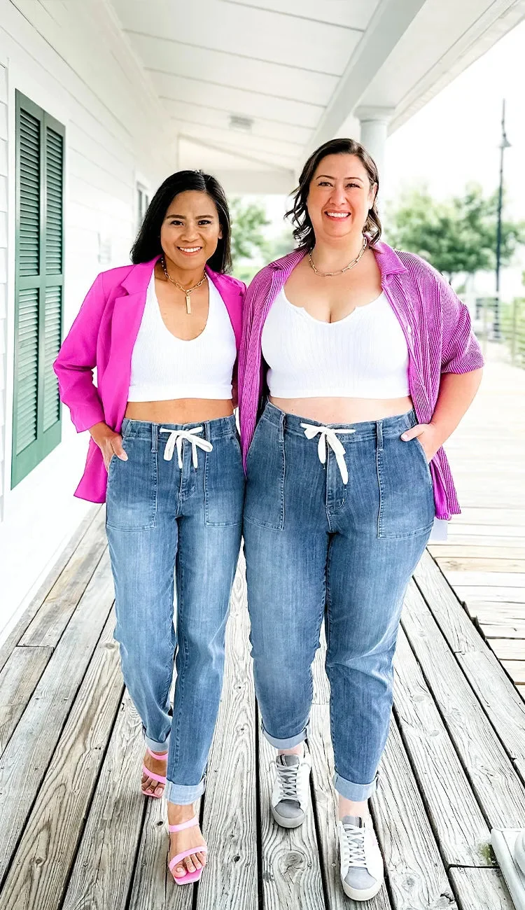 Drawstring Stretch Jeans(Buy 2 Free Shipping)