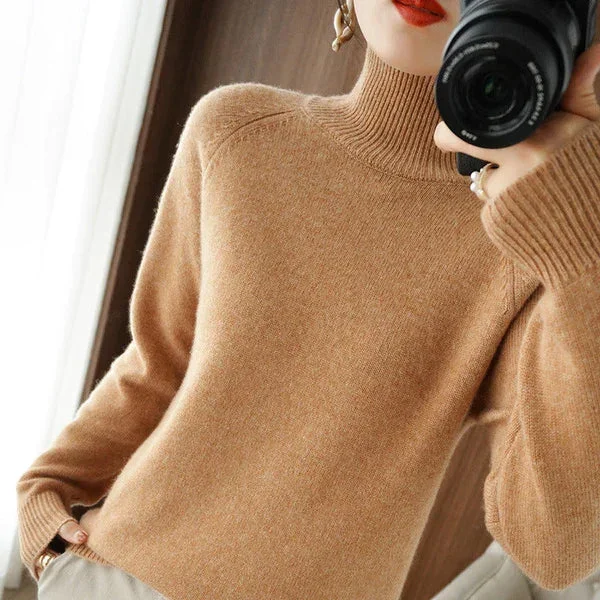 Women's Solid Turtleneck Knit Sweater (Buy 2 Vip Shipping)