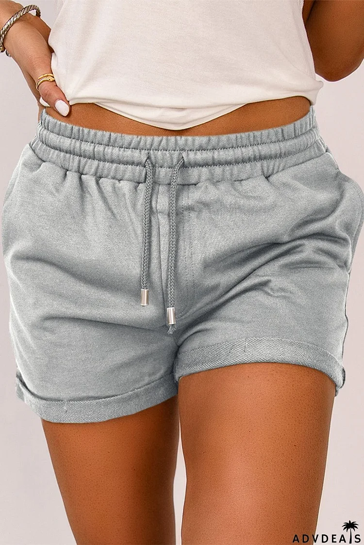 Drawstring Waist Cuffed Shorts