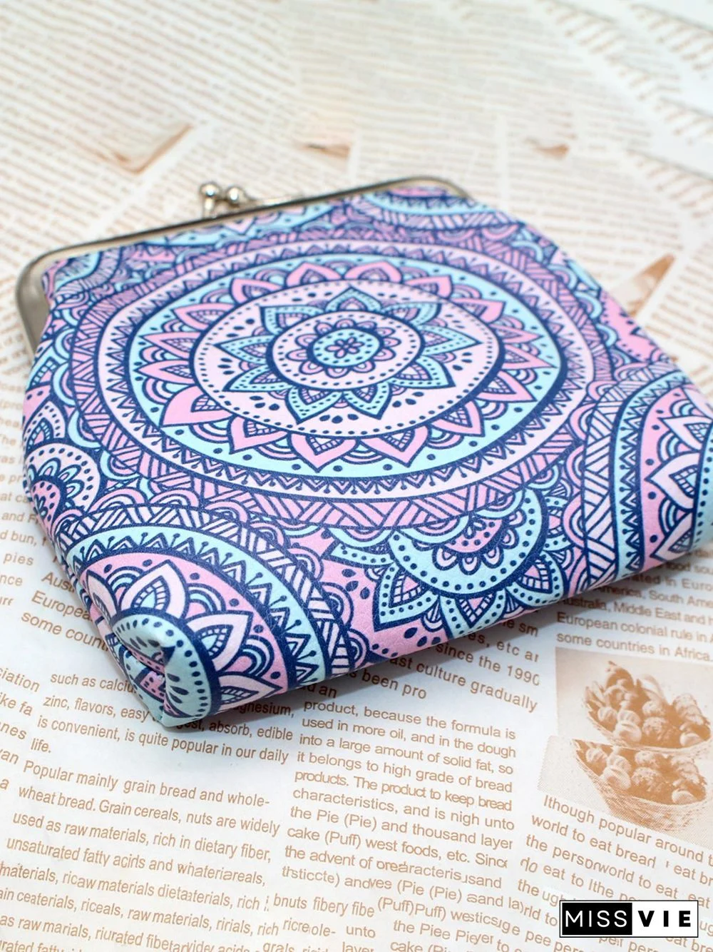Ethnic Pattern Kiss Buckle Coin Purse Storage Bag