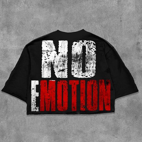 No Emotion Graphics 100% Cotton Cropped T-Shirts