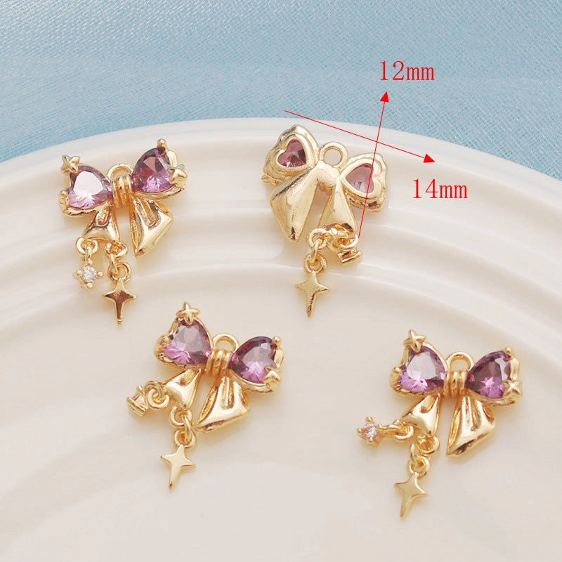 1 Piece Alloy Star Heart Shape Bow Knot Pendant