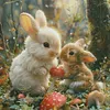 Two Rabbits-11CT Stamped Cross Stitch 40*40cm/15.75*15.75in tapestrymarket