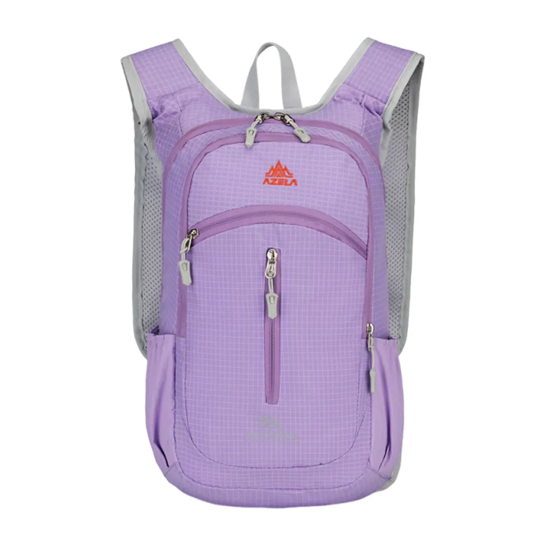 18L Lightweight Mountaineering Backpack with Reflective Strips & Chest Storage Bag Foldable Running Storage Knapsack Breathable Splash-Proof Hiking Nylon Pouch Hiking Work Travel Camping Backpacks