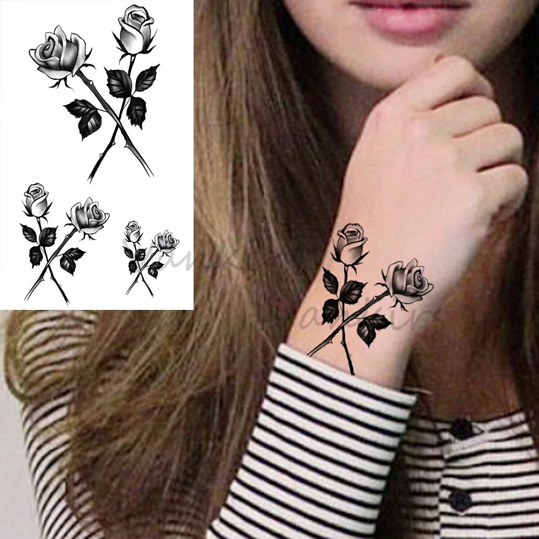 Sdrawing Cloud Coconut Tree Temporary Tattoos For Adults Girls Tiger Flower Compass Mountain Fake Tattoo Sticker Arm Leg Tatoos