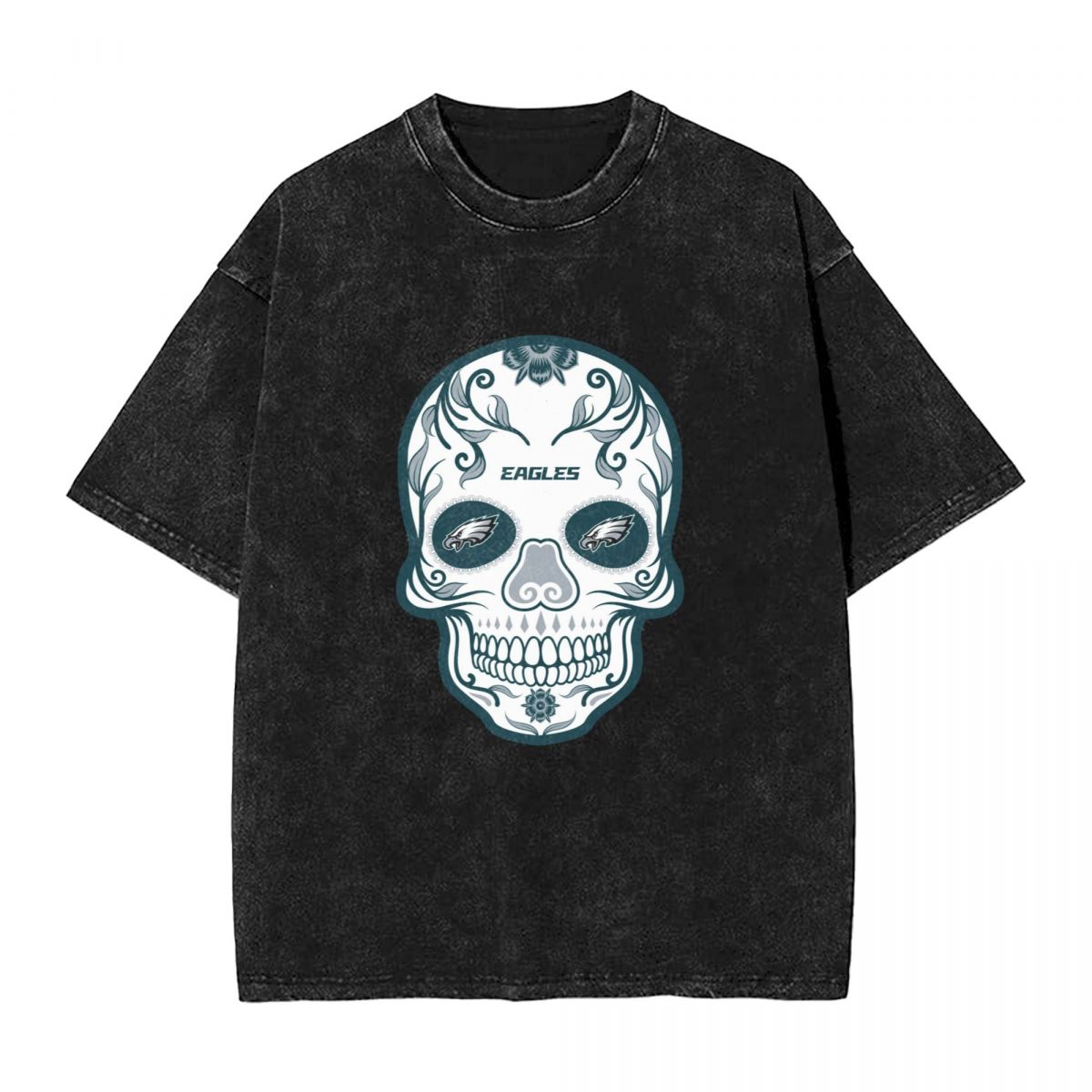 Philadelphia Eagles Skull Men's Oversized Streetwear Tee Shirts