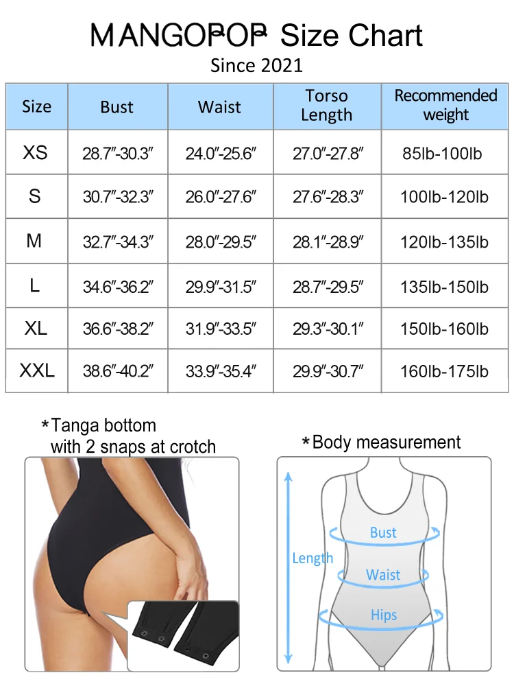 MANGOPOP Women's Deep V-Neck Bodysuit | Short & Long Sleeve Sexy Tops