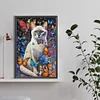 5D bricolage complet rond perceuse diamant peinture papillon et chat décoration intérieure 40x60cm