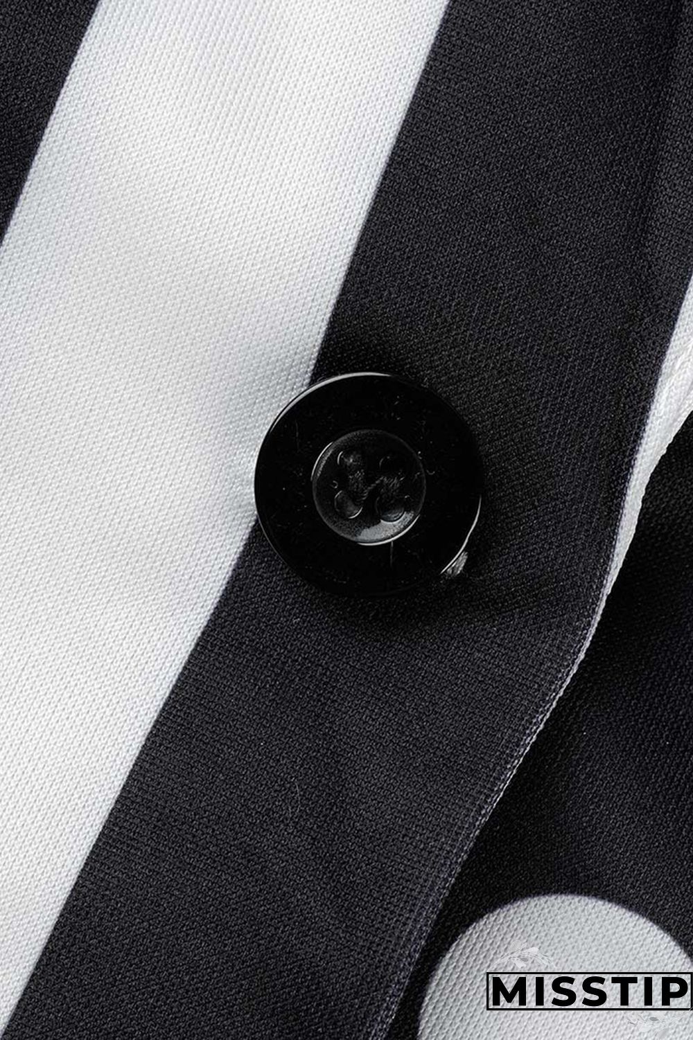 Black And White Fashion Casual Print Patchwork Turndown Collar Outerwear