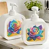 2 pi&egrave;ces de roses color&eacute;es en diamant avec bouteille de pompe &agrave; pompe rechargeable avec pompe, distributeur liquide de vaisselle pour savon &agrave; mains, lotion et apr&egrave;s-shampoing id&eacute;al pour l&rsquo;&eacute;vier de la salle de bain, cuisine