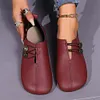Gioiacombo&trade; Scarpe casual in pelle con punta tonda retr&ograve; da donna