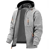 Men's Daily Casual Zip Hoodie Outerwear Streetwear Hoodies Navy Blue Dark Gray Gray Hooded Pocket Going Out Streetwear by Inlyline