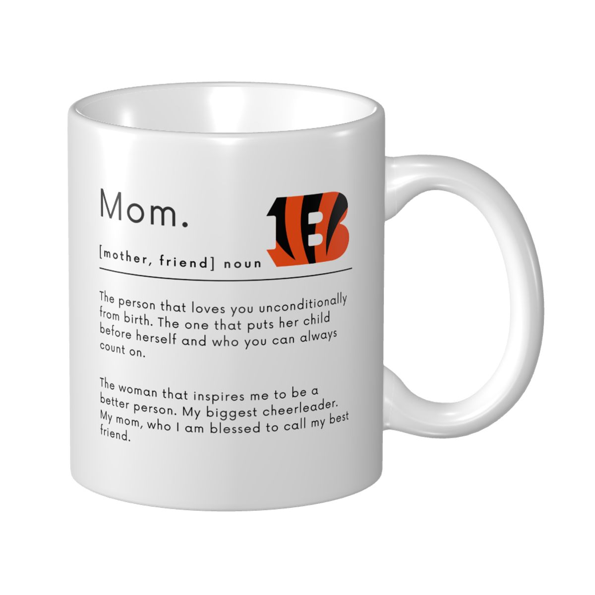 Cincinnati Bengals Mom Dictionary Mother's Day Ceramic Mug