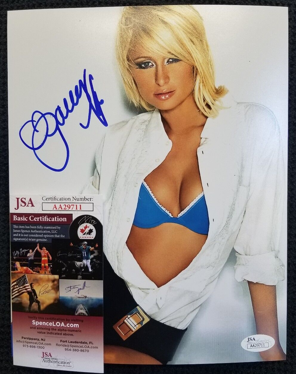 PARIS HILTON Signed Autographed SEXY MODEL, ACTRESS 8x10 Photo Poster painting. JSA