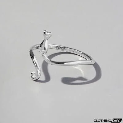 Cat Shape 925 Sterling Silver Ring