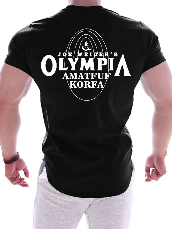 Outdoor Sports Quick-dry Round Neck T-shirt Large Size Large Flowers Printed Men's Short-sleeved Loose Running Fitness T-shirt