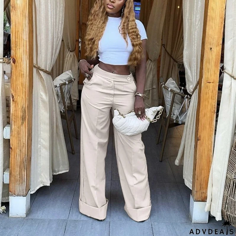 Autumn Casual Pants Wide-Leg Fashion Trousers