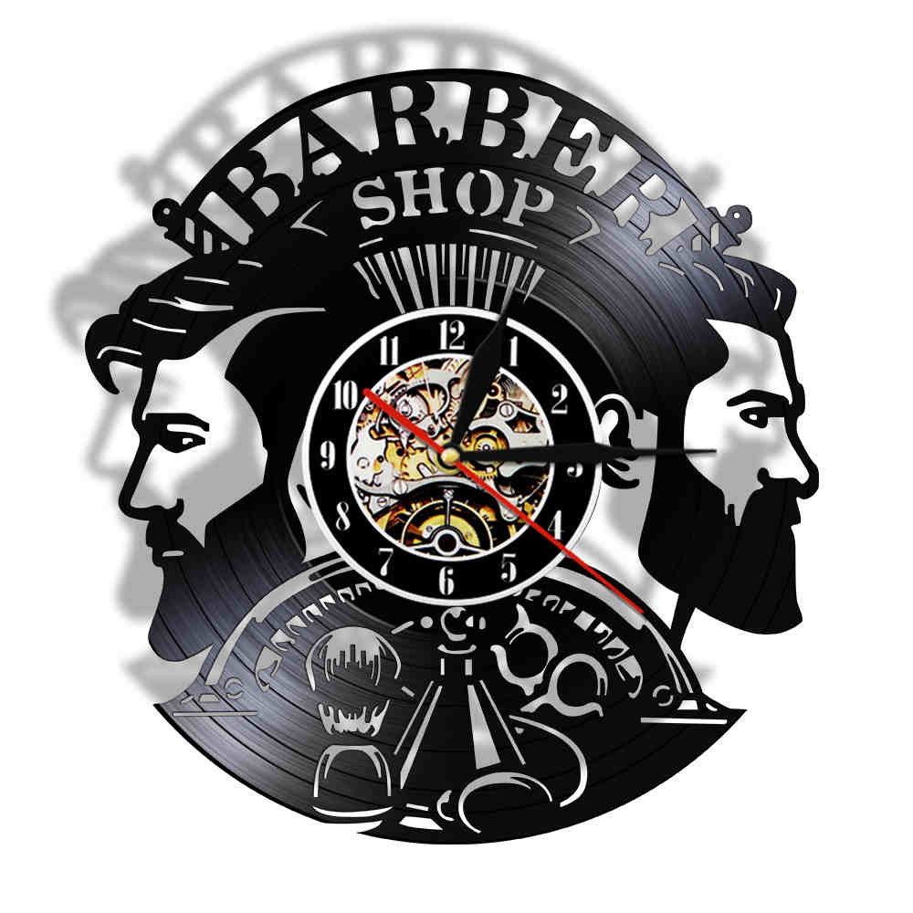 

Barber Shop - Vinyl Record Wall Clock - Without LED, 501 Original