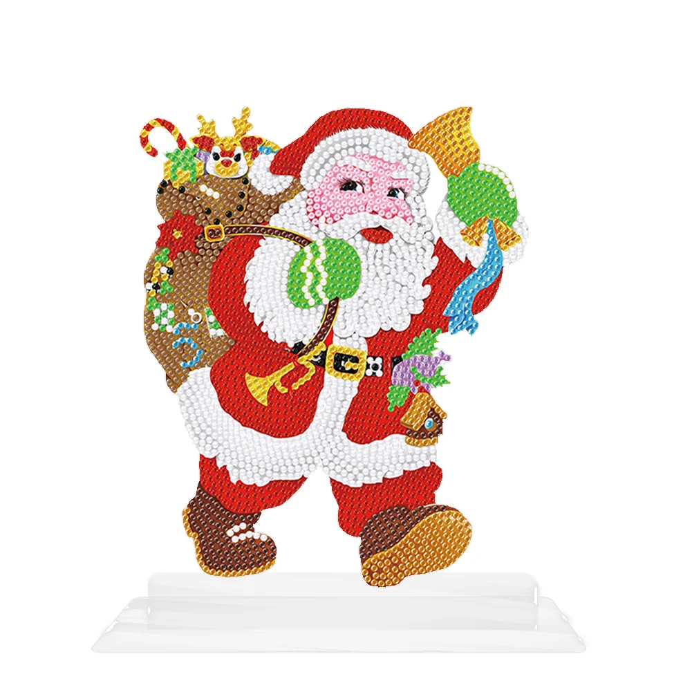 5D DIY Round Diamond Painting Desktop Decor Santa Christmas Decor (#3)