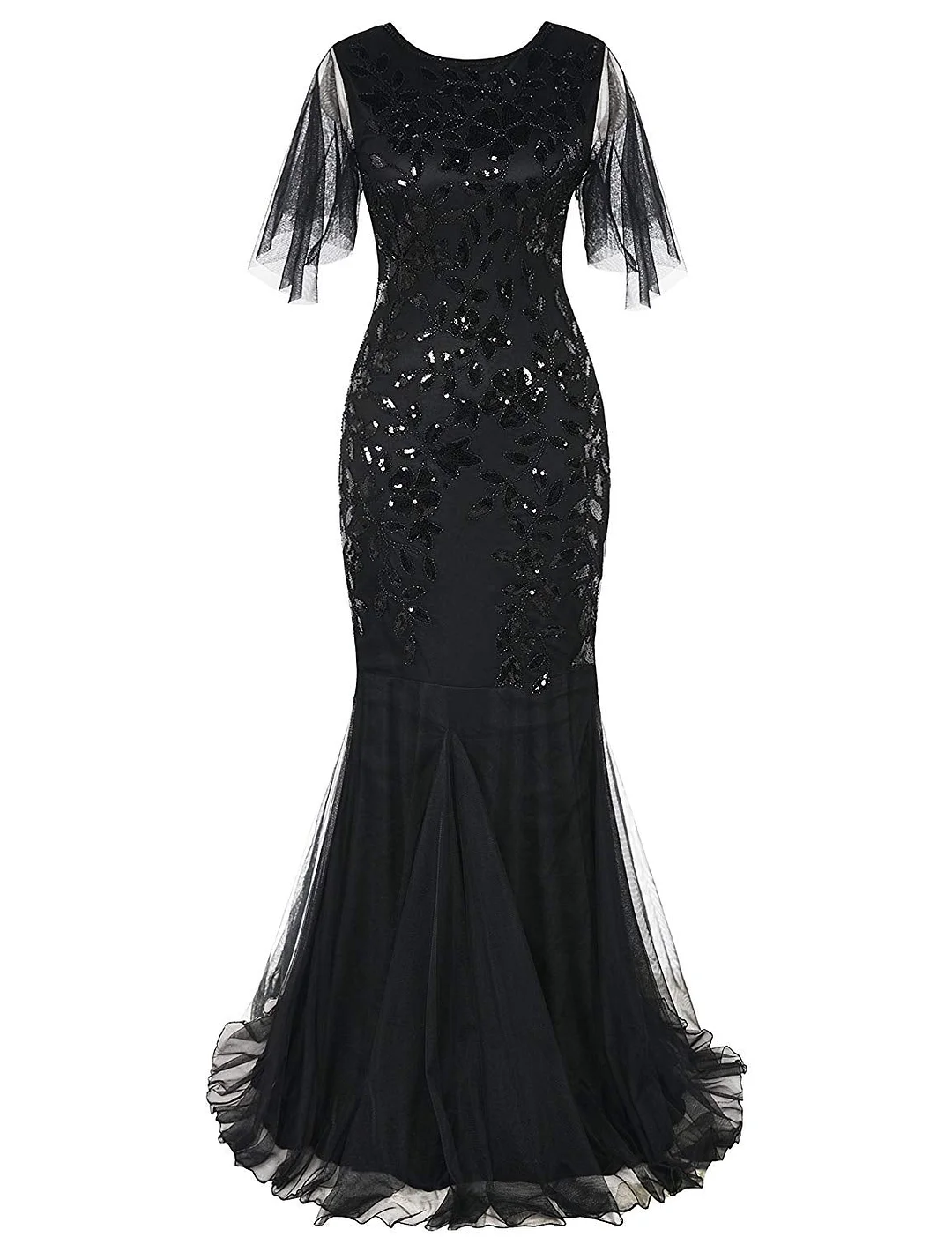 Women's Evening Dress 1920s Sequin Mermaid Hem Maxi Long Formal Ball Gown