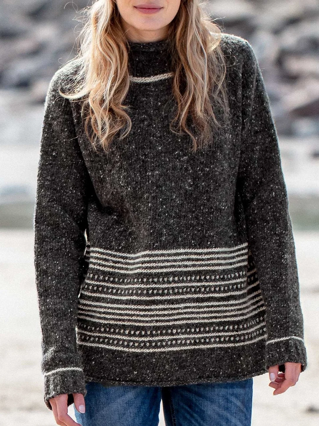 Striped Knitted Casual Sweater