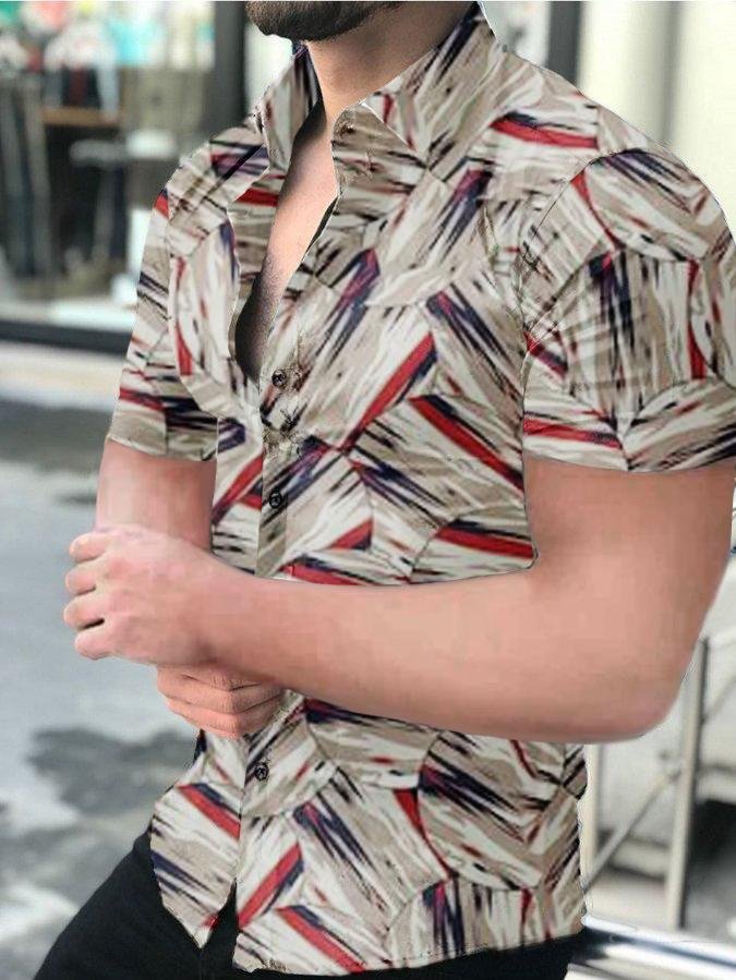 Men's Casual Printed Short-Sleeved Shirt18