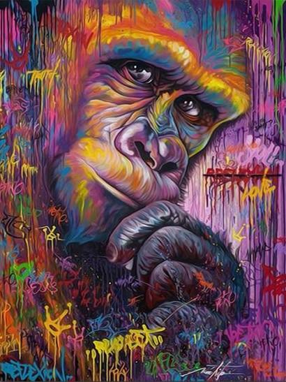 

Monkey Graffiti – Paint By Numbers - 40*50CM, 501 Original