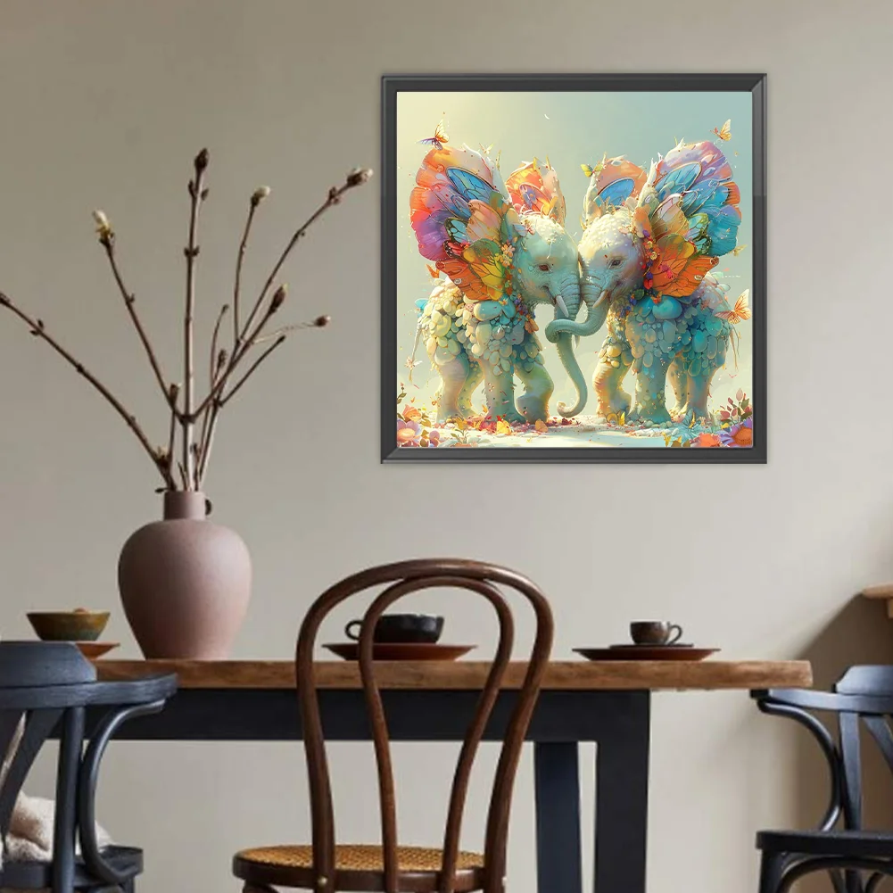 Diamond Painting - Full Round Drill - Elephant(Canvas|40*40cm)