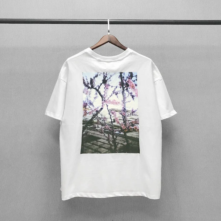 Fog Fear of God Essentials T Shirt Double Line Floral Short Sleeve Printed Couple T-shirt