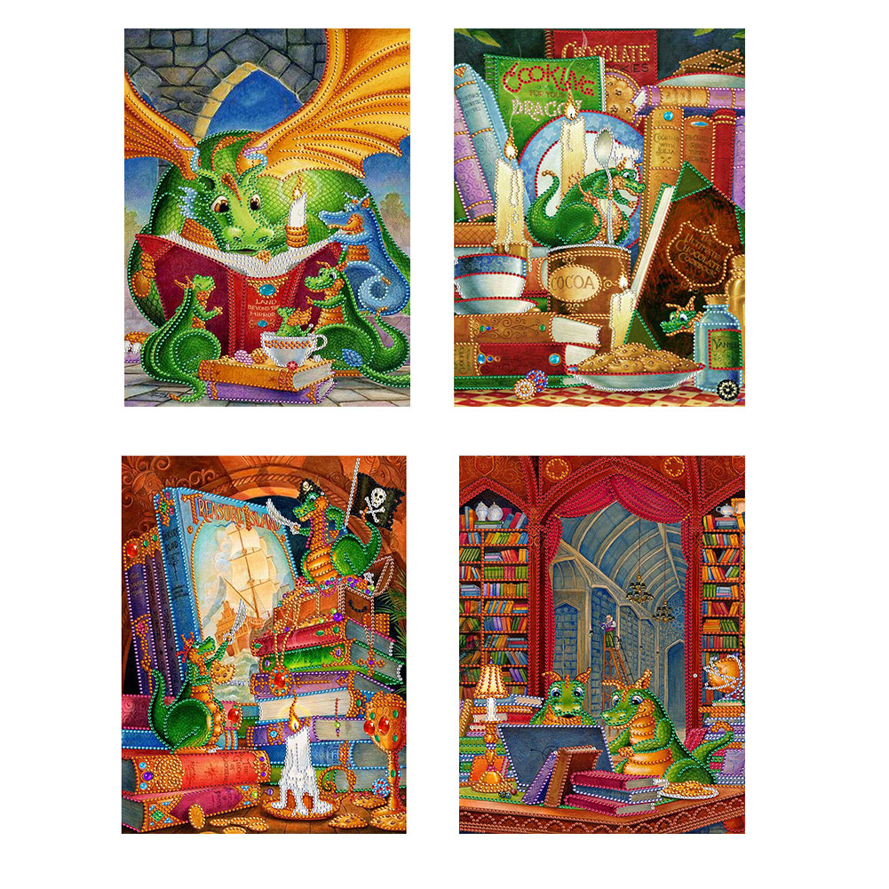 

Reading Green Dragon - Special Shaped Diamond Painting - 30*40CM, 02, 501 Original