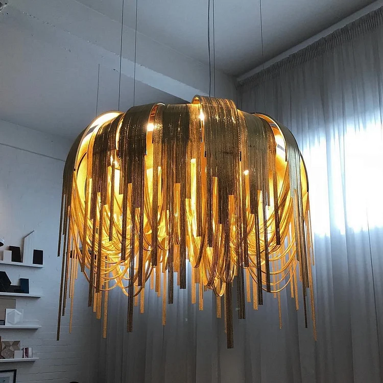 Gold Long Chain Chandelier