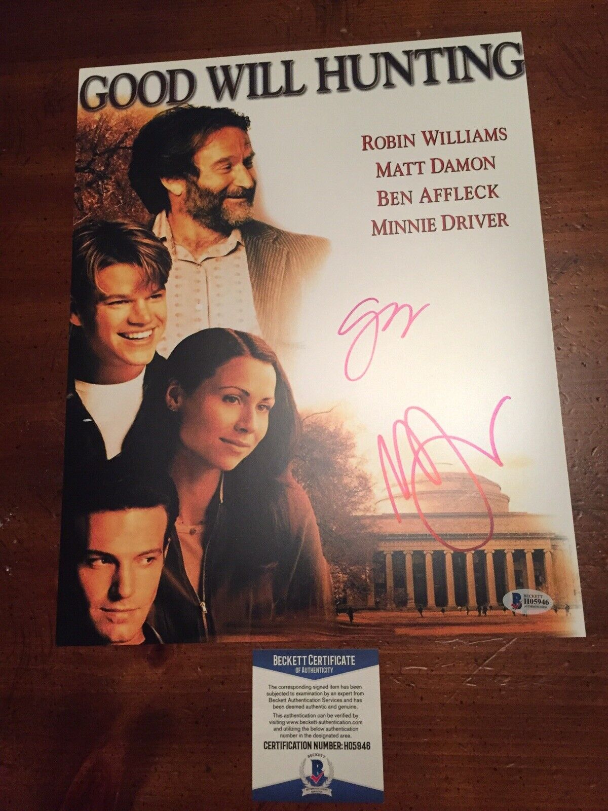 Minnie Driver Gus Van Sant Signed 11x14 Photo Poster painting Picture Good will Hunting Coa
