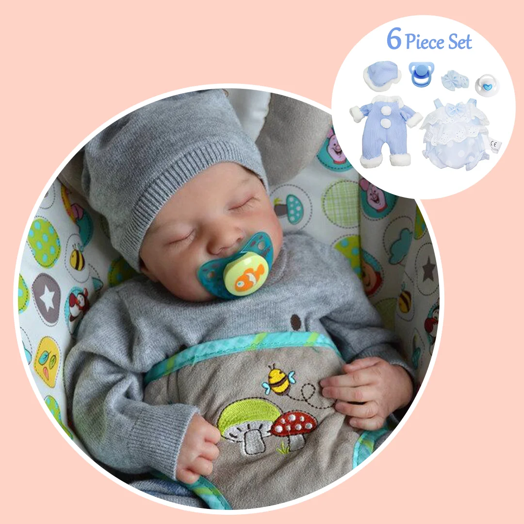 Real Life Authentic Silicone Reborn Sleeping Baby Boy Doll, Handcrafted of Soft Silicone to Look and Feel Like Realistic Baby Carley 12'' -Creativegiftss® - [product_tag] RSAJ-Creativegiftss®