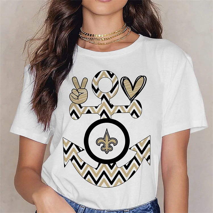 New Orleans Saints  Women's White Relaxed T-Shirt