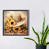 5D DIY Full Square Drill Diamond Painting Sunflower Hat Kit Home Decor 35x35cm (A)