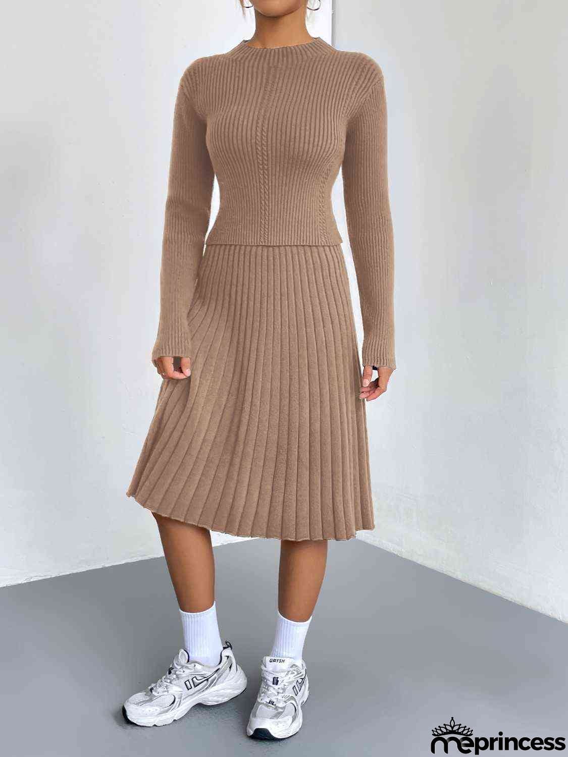 Rib-Knit Sweater and Skirt Set