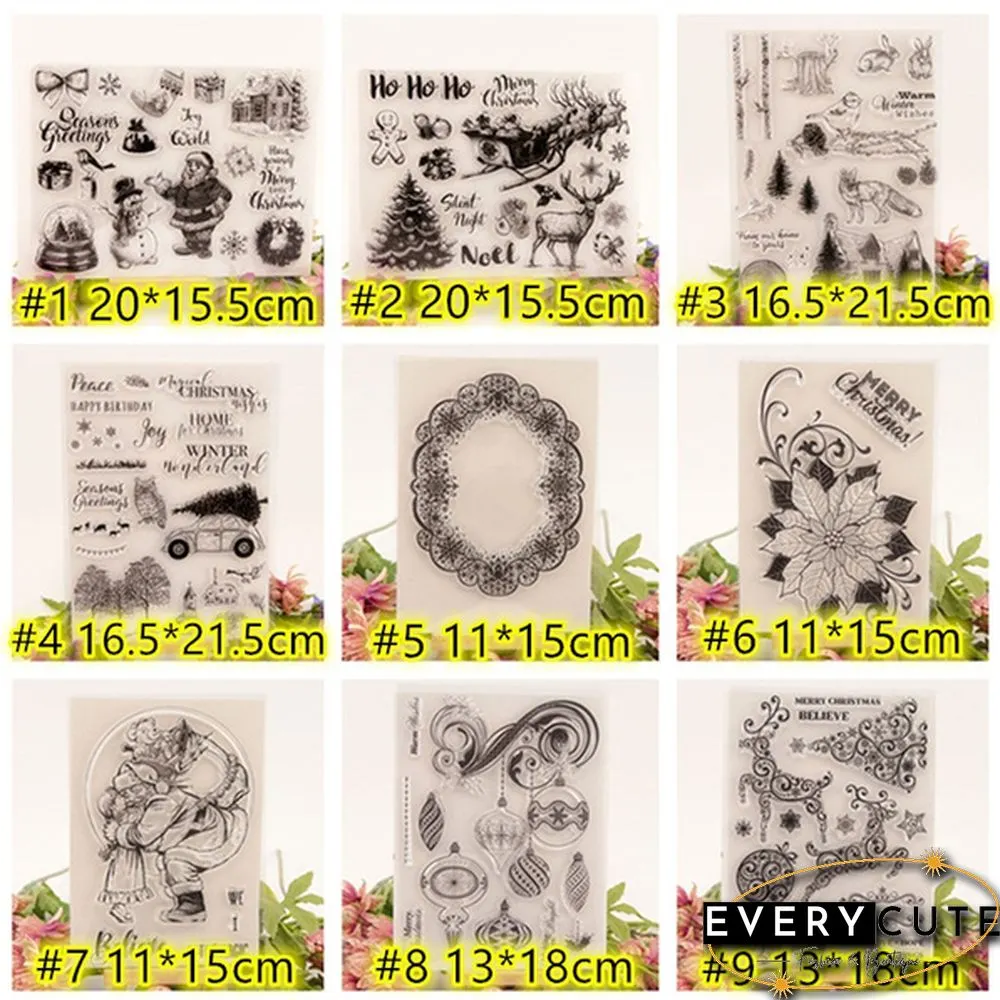 Santa Claus Merry Christmas Transparent Clear Stamps for Scrapbooking DIY Silicone Seals