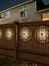Solar Mandalas Lights Outdoor Waterproof Solar Mandalas Fence Lights Warm White Back Porch Decor for Patio Front Door Yard Deck Stair