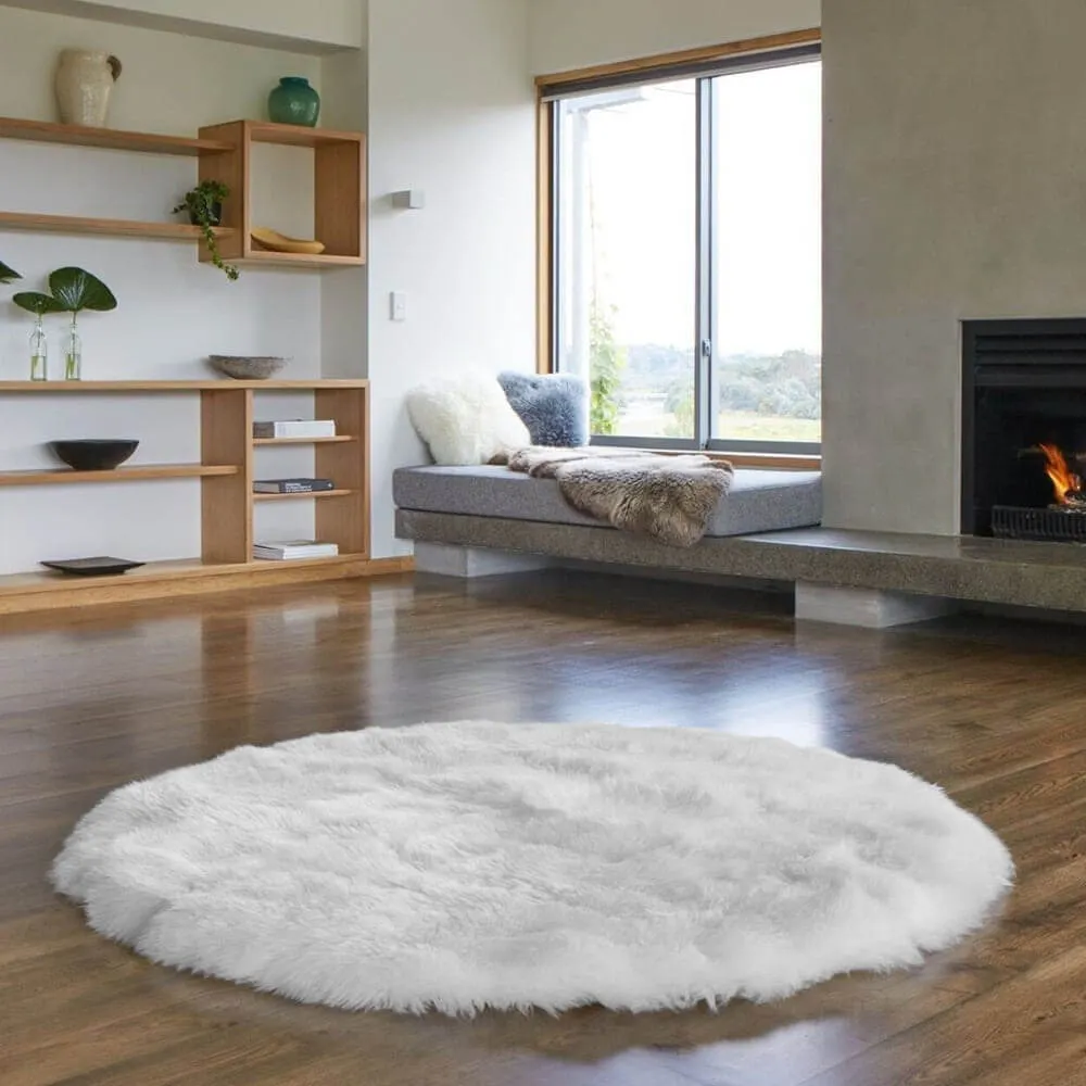 Faux Fur Round Area Rug