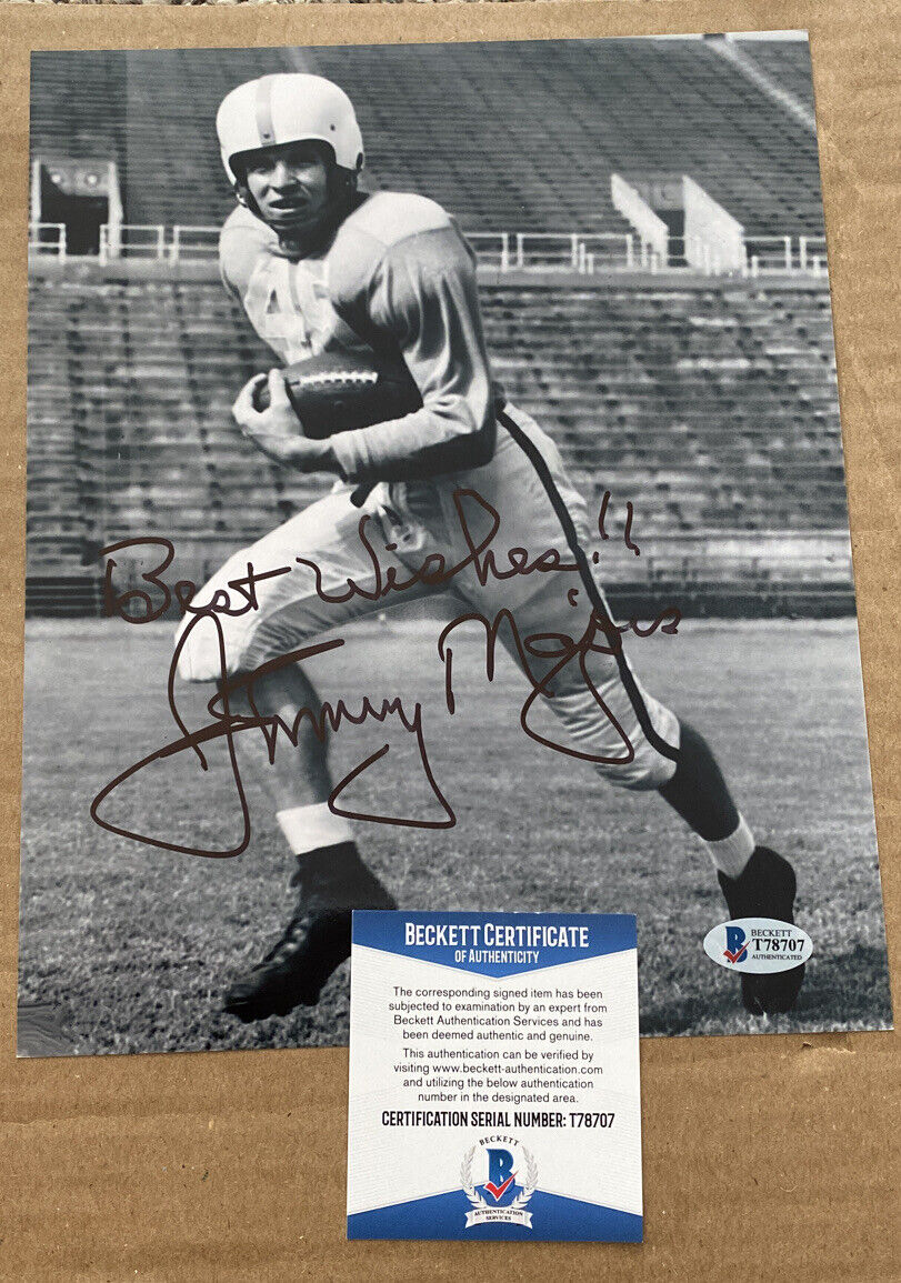 JOHNNY MAJORS SIGNED 8X10 TENNESSEE VOLUNTEERS Photo Poster painting BECKETT CERTIFIED