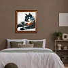 (US Only)Paint By Numbers Kit On Canvas DIY Oil Art Cat Picture Home Wall Decor40x40cm