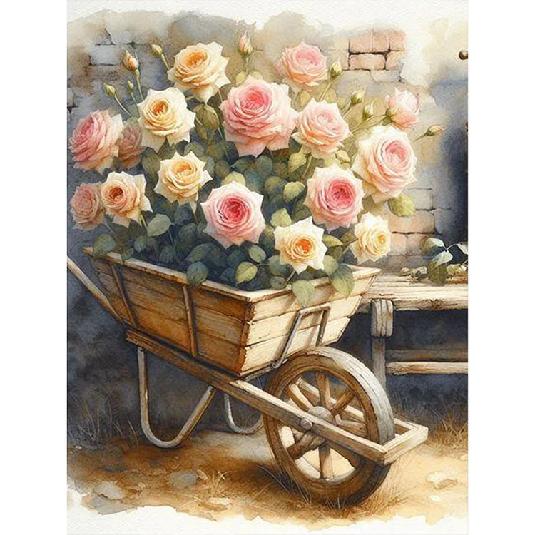 Vintage Oil Painting Float 30*40CM (Canvas) Full Round Drill Diamond Painting gbfke