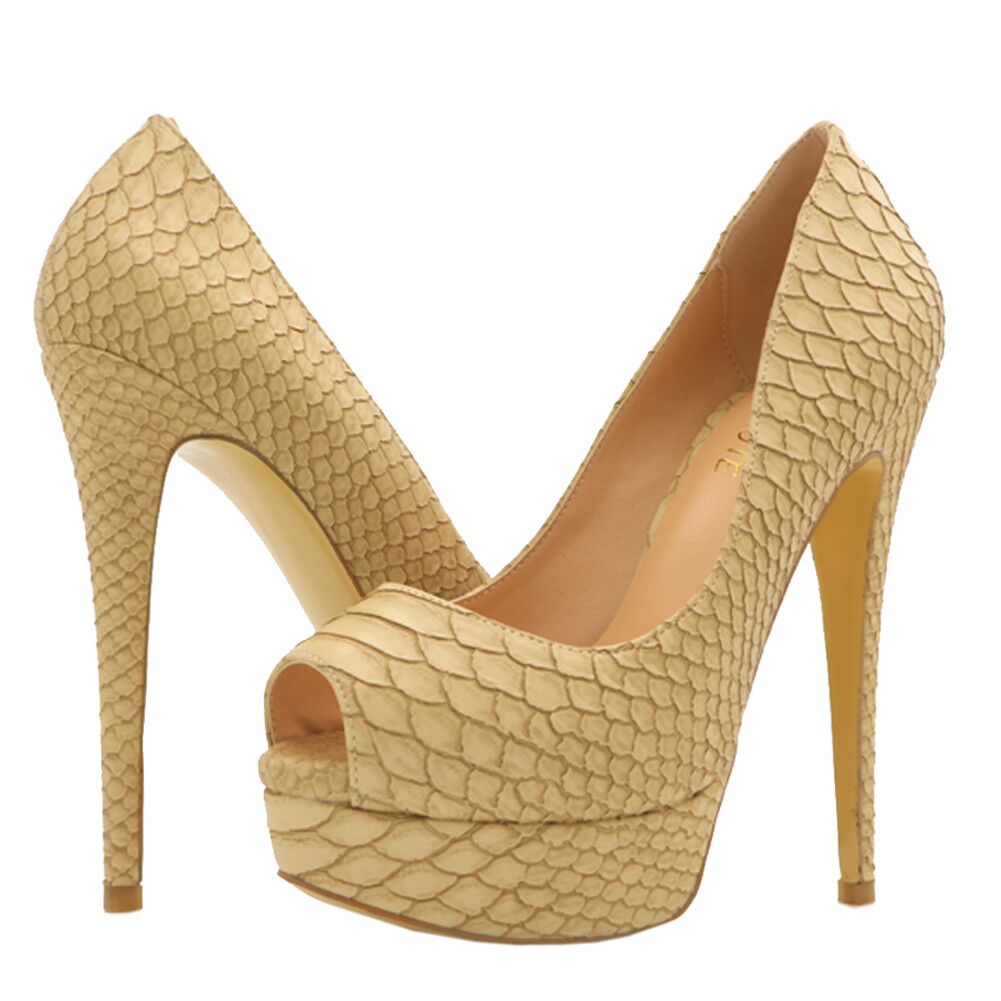 5.9" Sky High Platform Pumps Snakeskin-vocosishoes