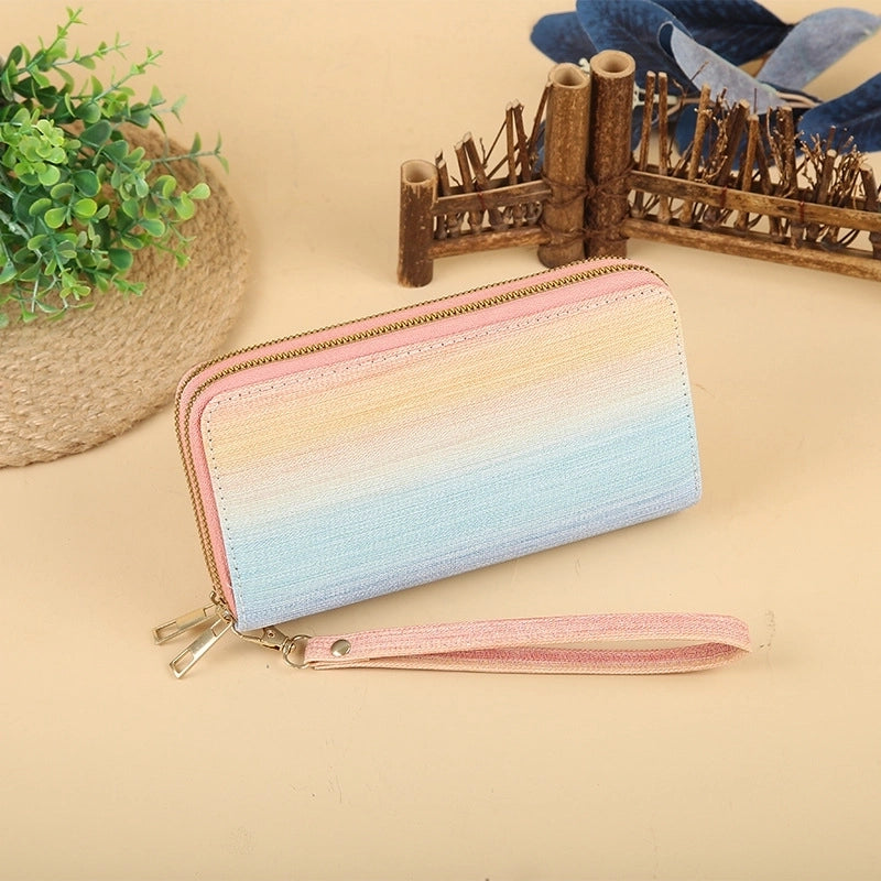 Women’s Solid Color Pu Leather Zipper Wallets