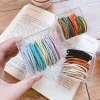 50PCS Basic Plain Colors Elastic Hair Bands
