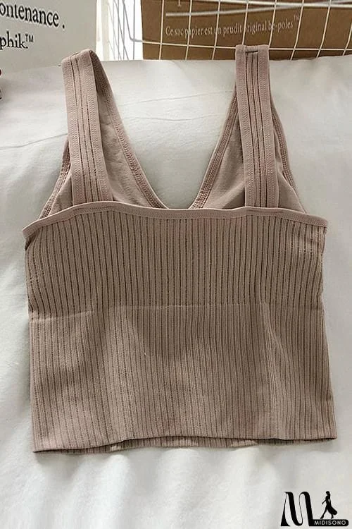 MidiSono - Elastic Wide Strap V Neck Brami