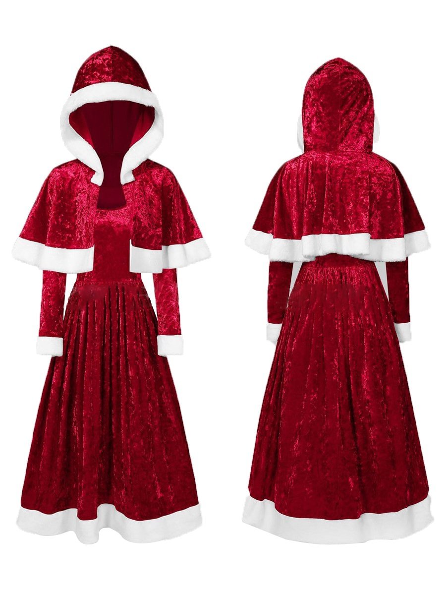 Christmas Dresses For Women Sequined Round Neck Cloak Two-Piece Dress