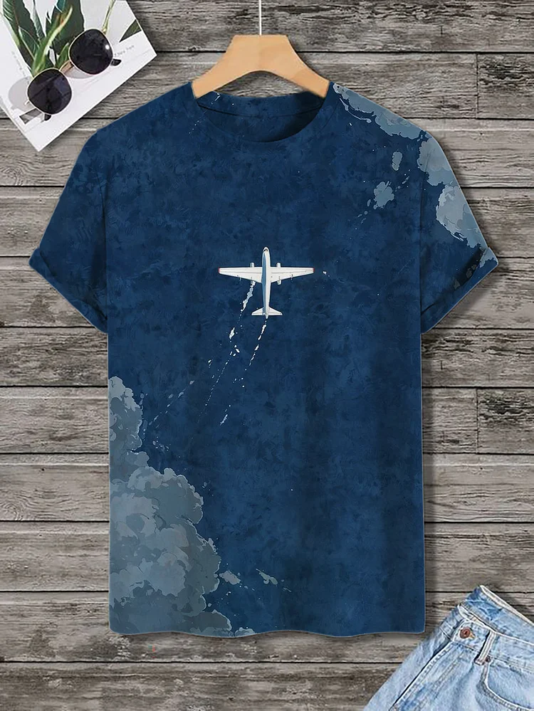 Men's Airplane Travel Art Print T-Shirt